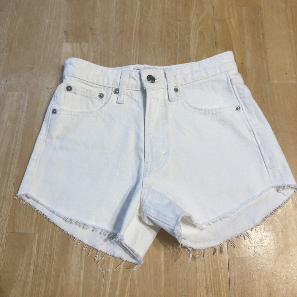 Lucky Brand Women's Shorts Lucky Pins White Denim Raw Hem Classic Size 00/24